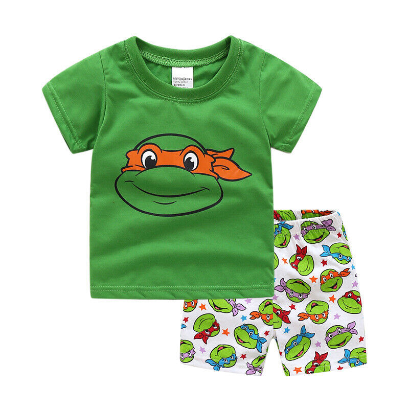 Kids Boys Girls Super Mario Pyjamas Set Long Sleeve T-Shirt Shorts Age 1-7 Years - Picture 58 of 64