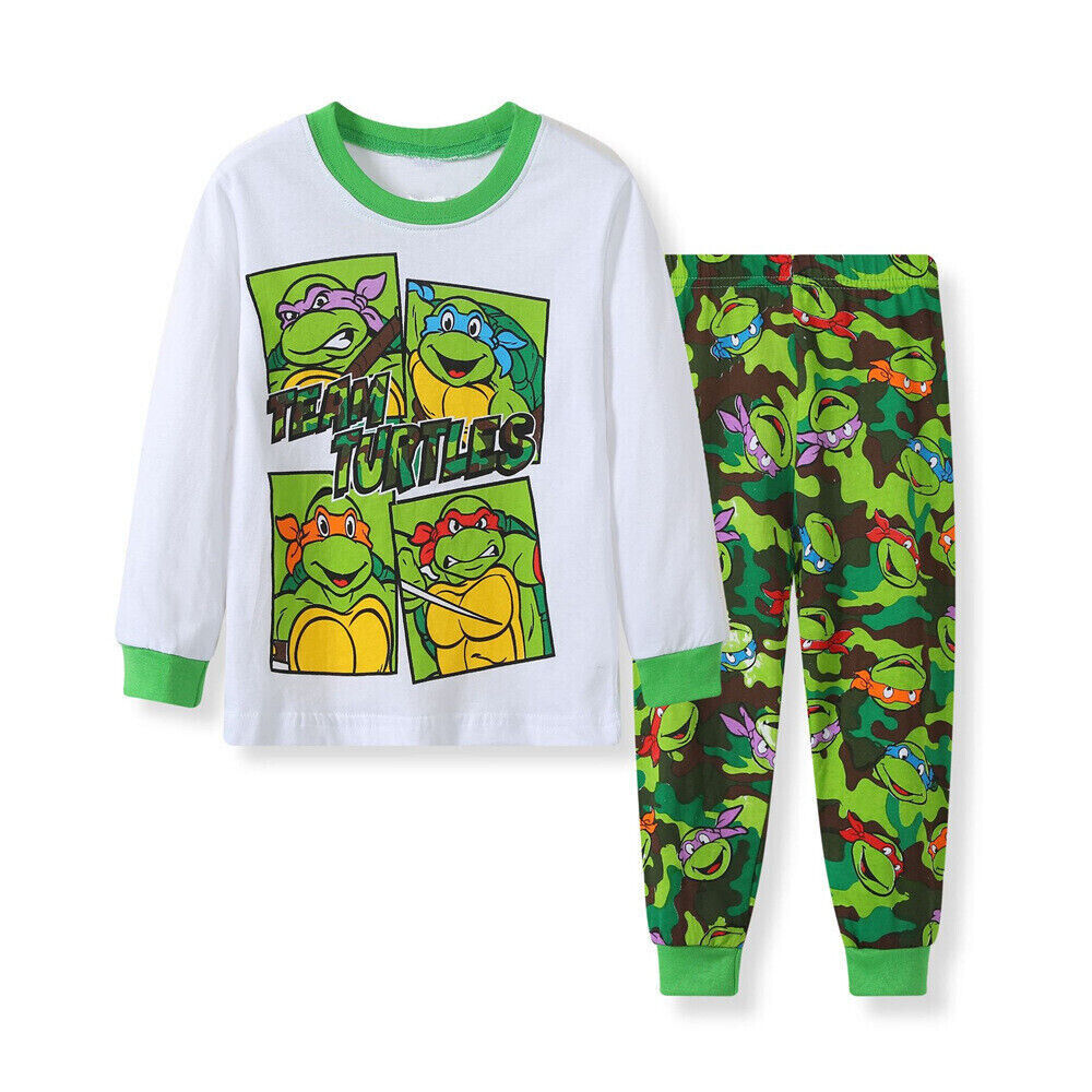 Kids Boys Girls Super Mario Pyjamas Set Long Sleeve T-Shirt Shorts Age 1-7 Years - Picture 63 of 64