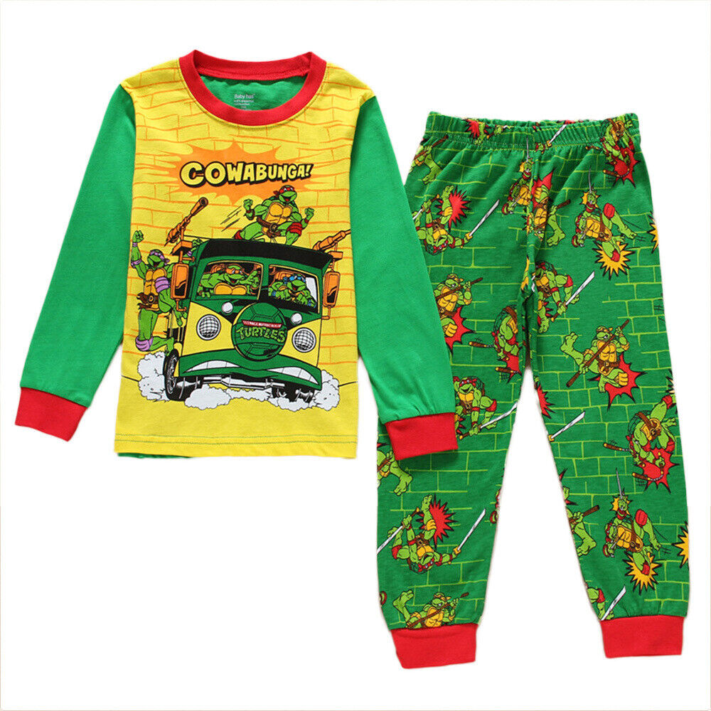 Kids Boys Girls Super Mario Pyjamas Set Long Sleeve T-Shirt Shorts Age 1-7 Years - Picture 64 of 64