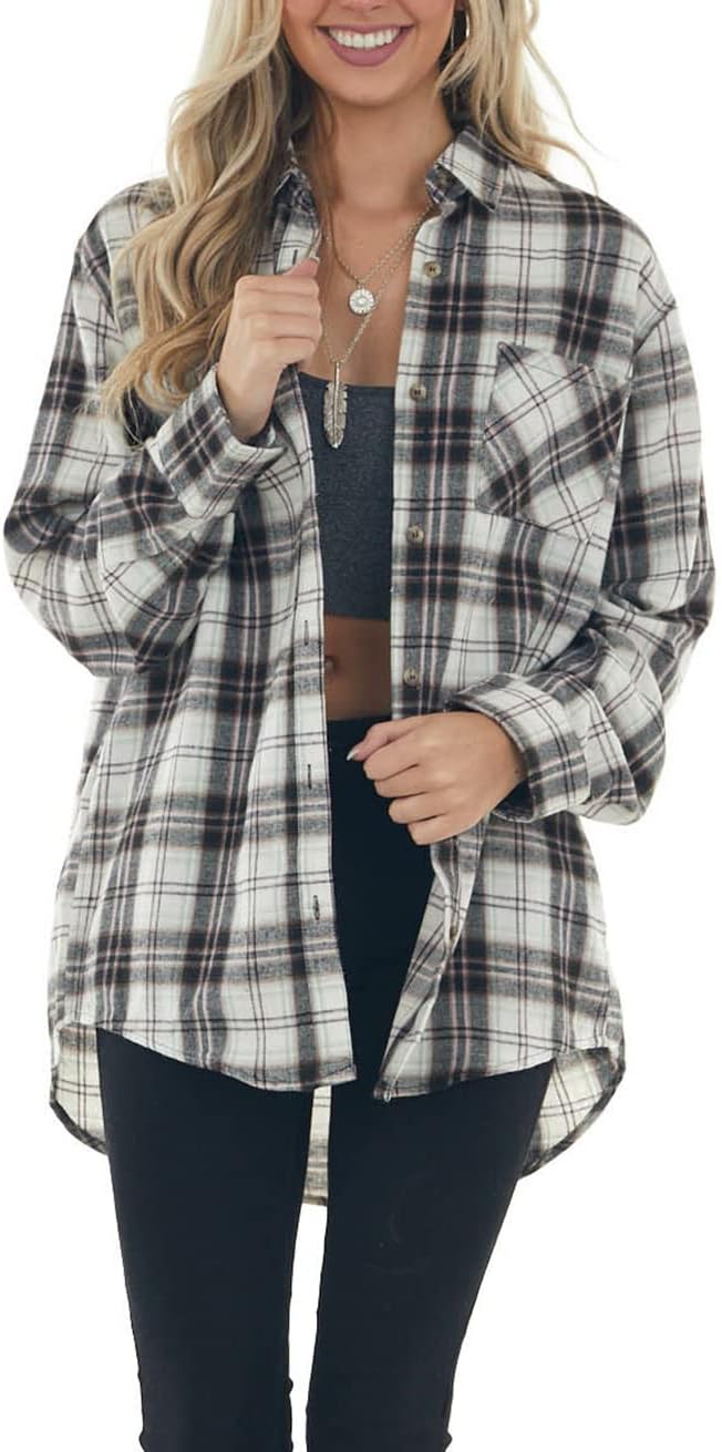 Women Corduroy Shirts Casual Long Sleeve Button Down Blouses Top - Picture 21 of 105