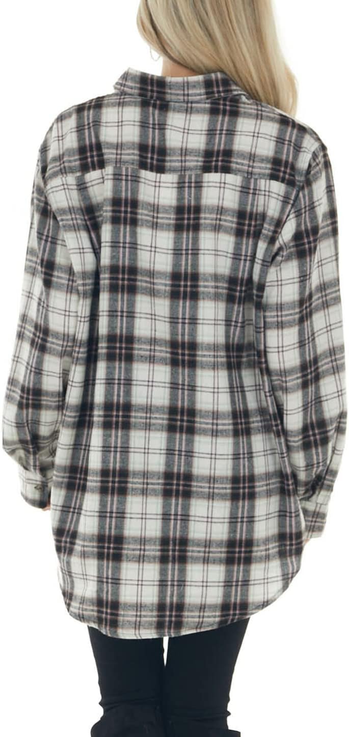 Women Corduroy Shirts Casual Long Sleeve Button Down Blouses Top - Picture 23 of 105