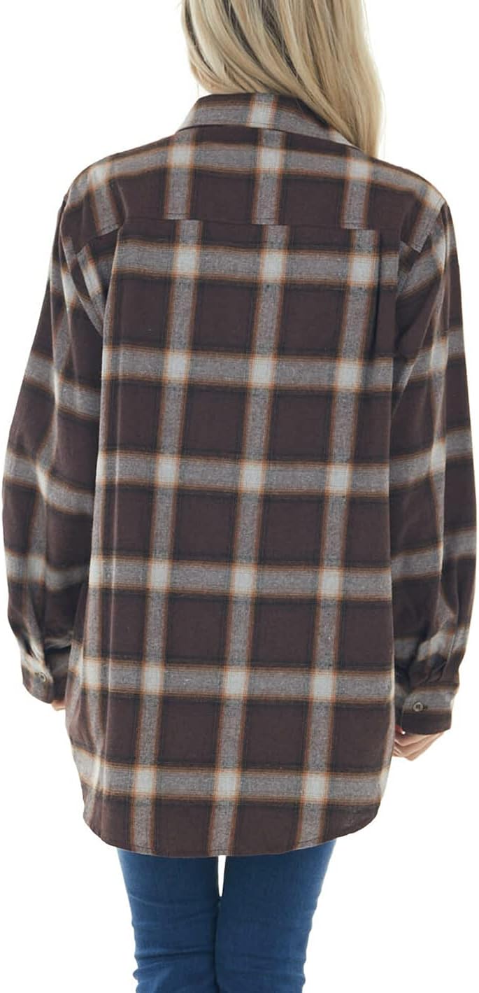 Women Corduroy Shirts Casual Long Sleeve Button Down Blouses Top - Picture 29 of 105