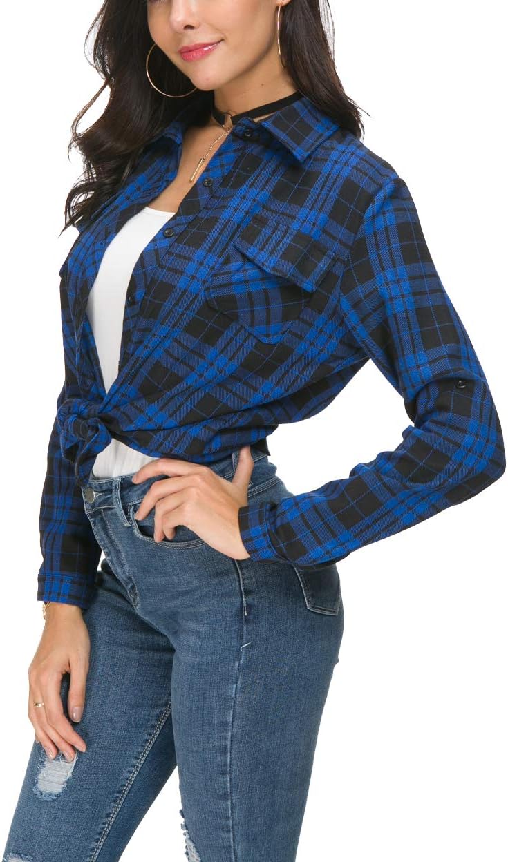 Women Corduroy Shirts Casual Long Sleeve Button Down Blouses Top - Picture 31 of 105