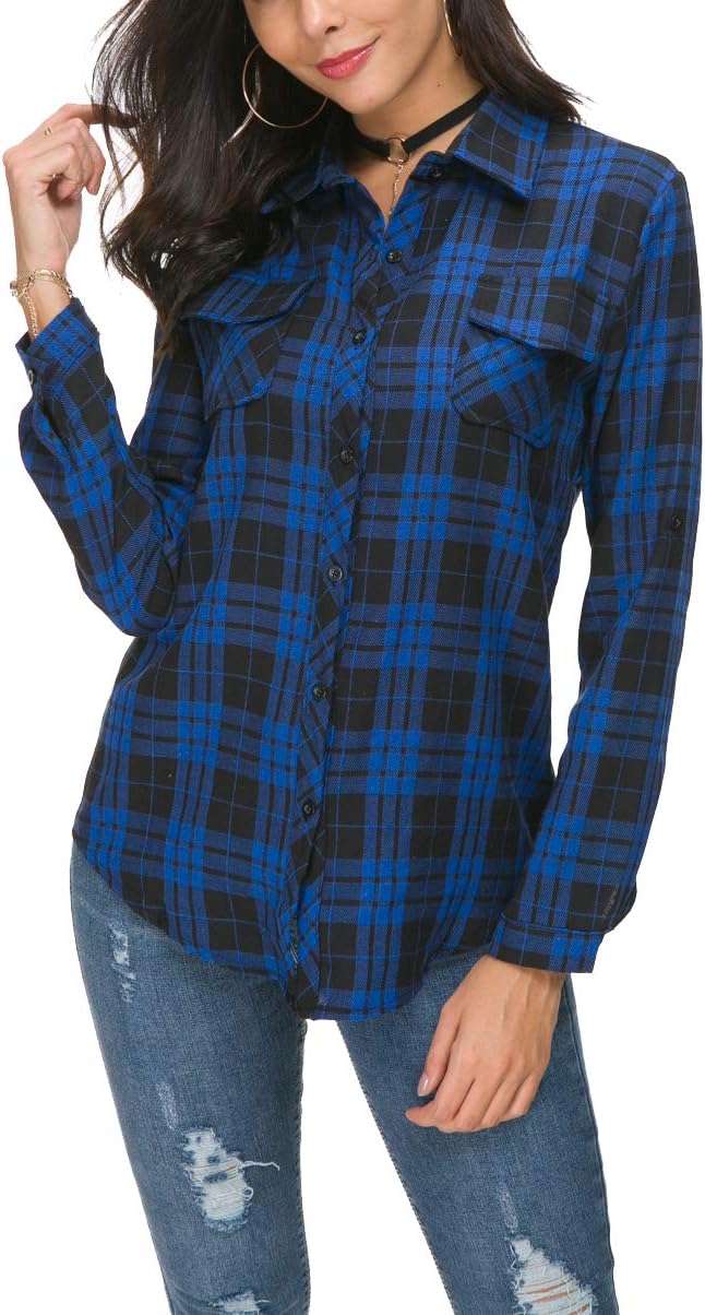 Women Corduroy Shirts Casual Long Sleeve Button Down Blouses Top - Picture 32 of 105