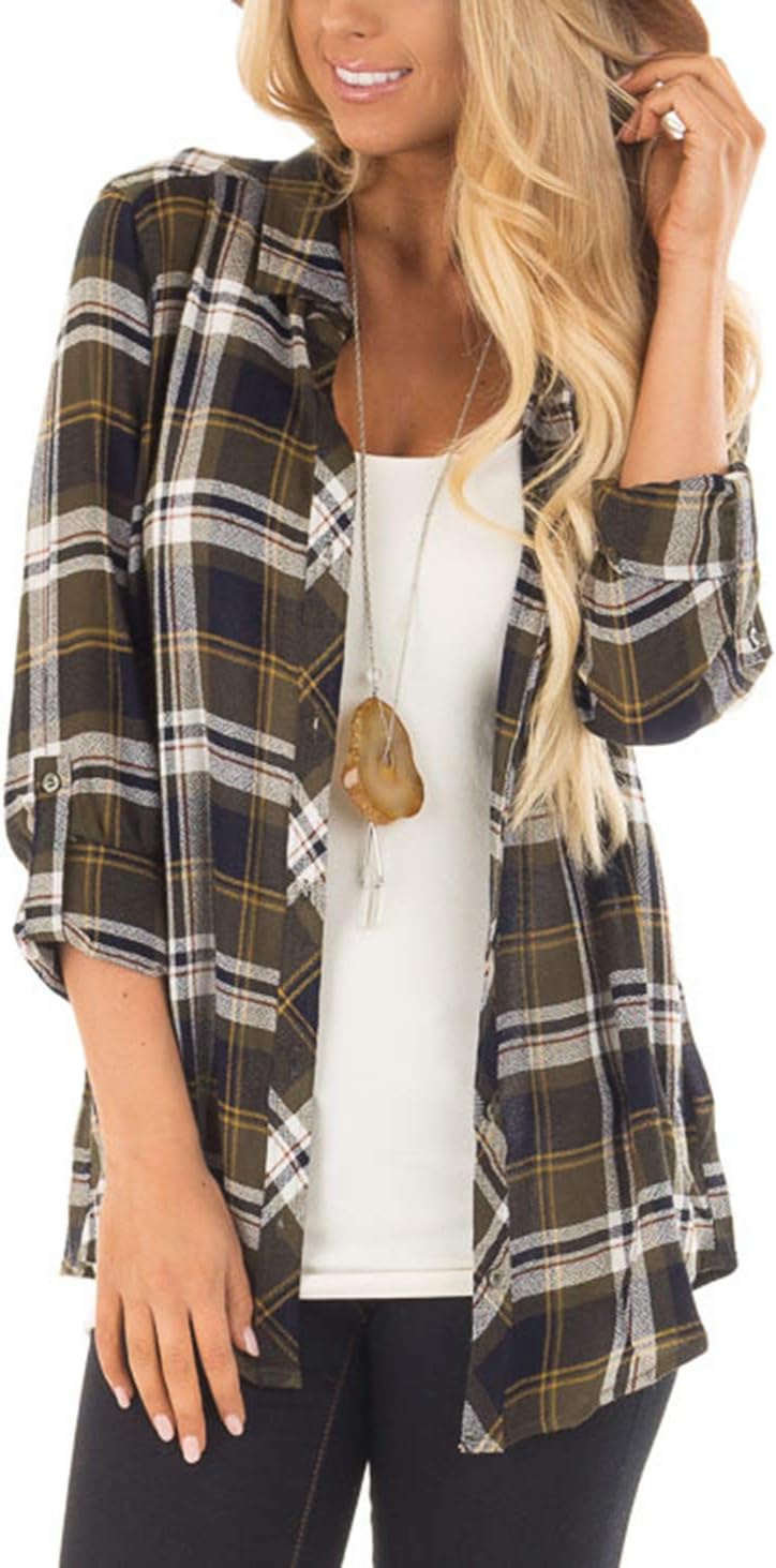 Women Corduroy Shirts Casual Long Sleeve Button Down Blouses Top - Picture 34 of 105