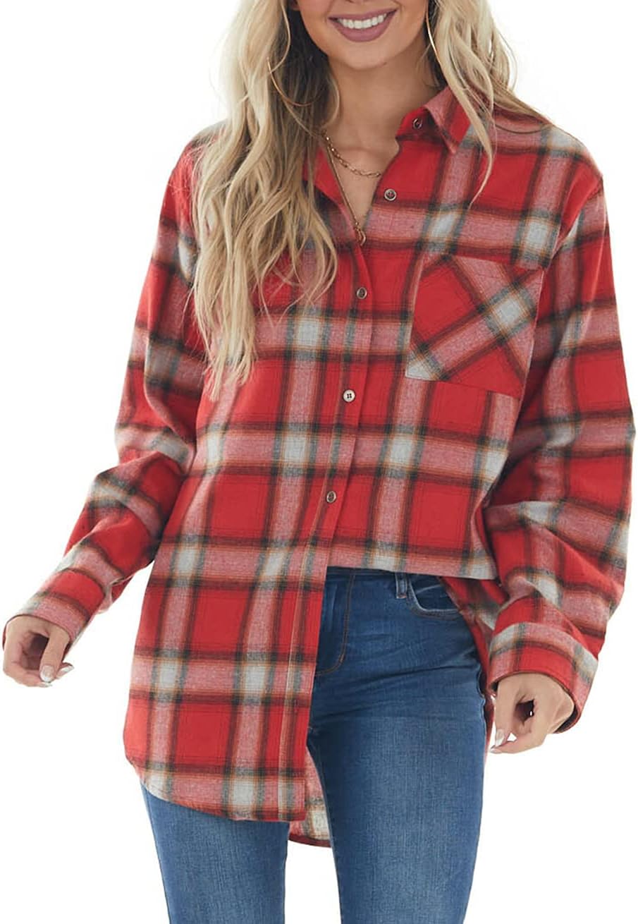 Women Corduroy Shirts Casual Long Sleeve Button Down Blouses Top - Picture 41 of 105