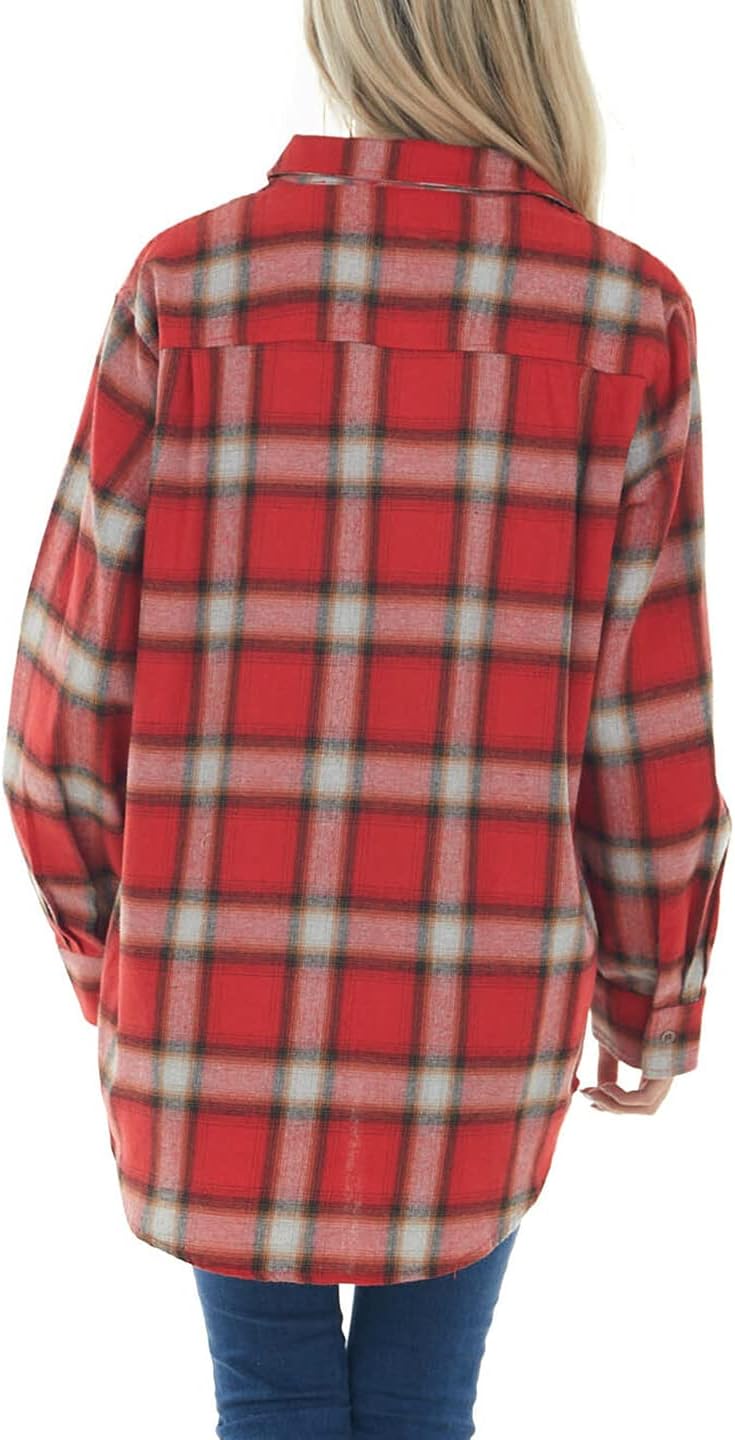 Women Corduroy Shirts Casual Long Sleeve Button Down Blouses Top - Picture 43 of 105