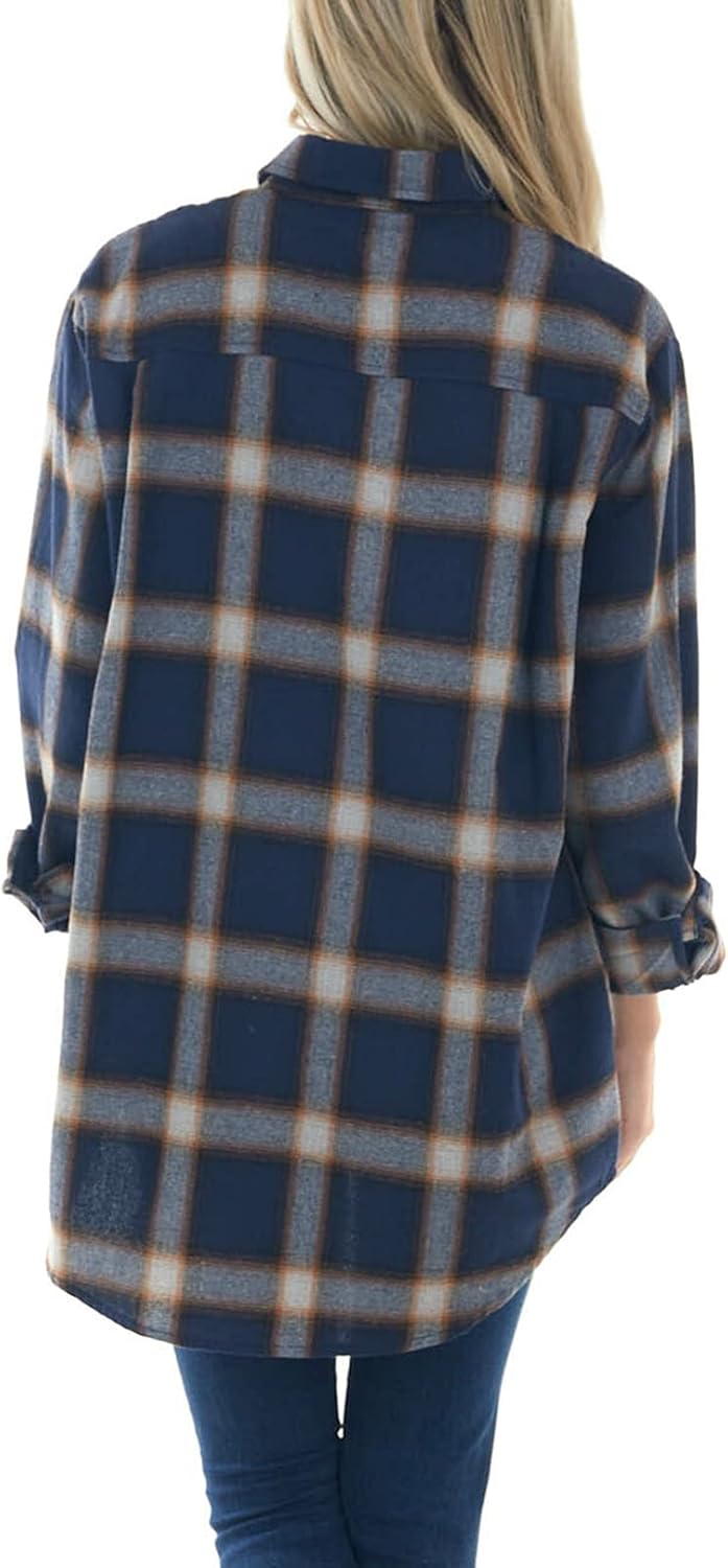 Women Corduroy Shirts Casual Long Sleeve Button Down Blouses Top - Picture 48 of 105