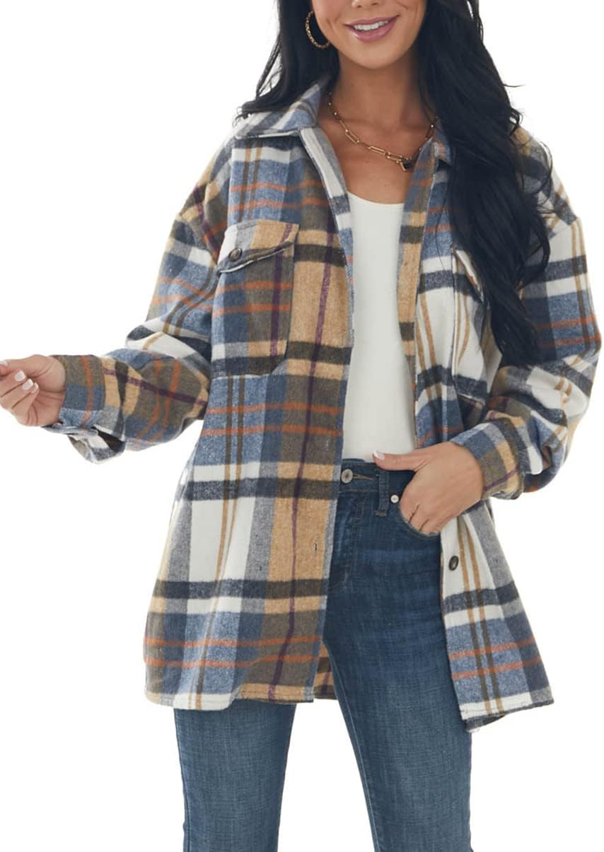Women Corduroy Shirts Casual Long Sleeve Button Down Blouses Top - Picture 52 of 105