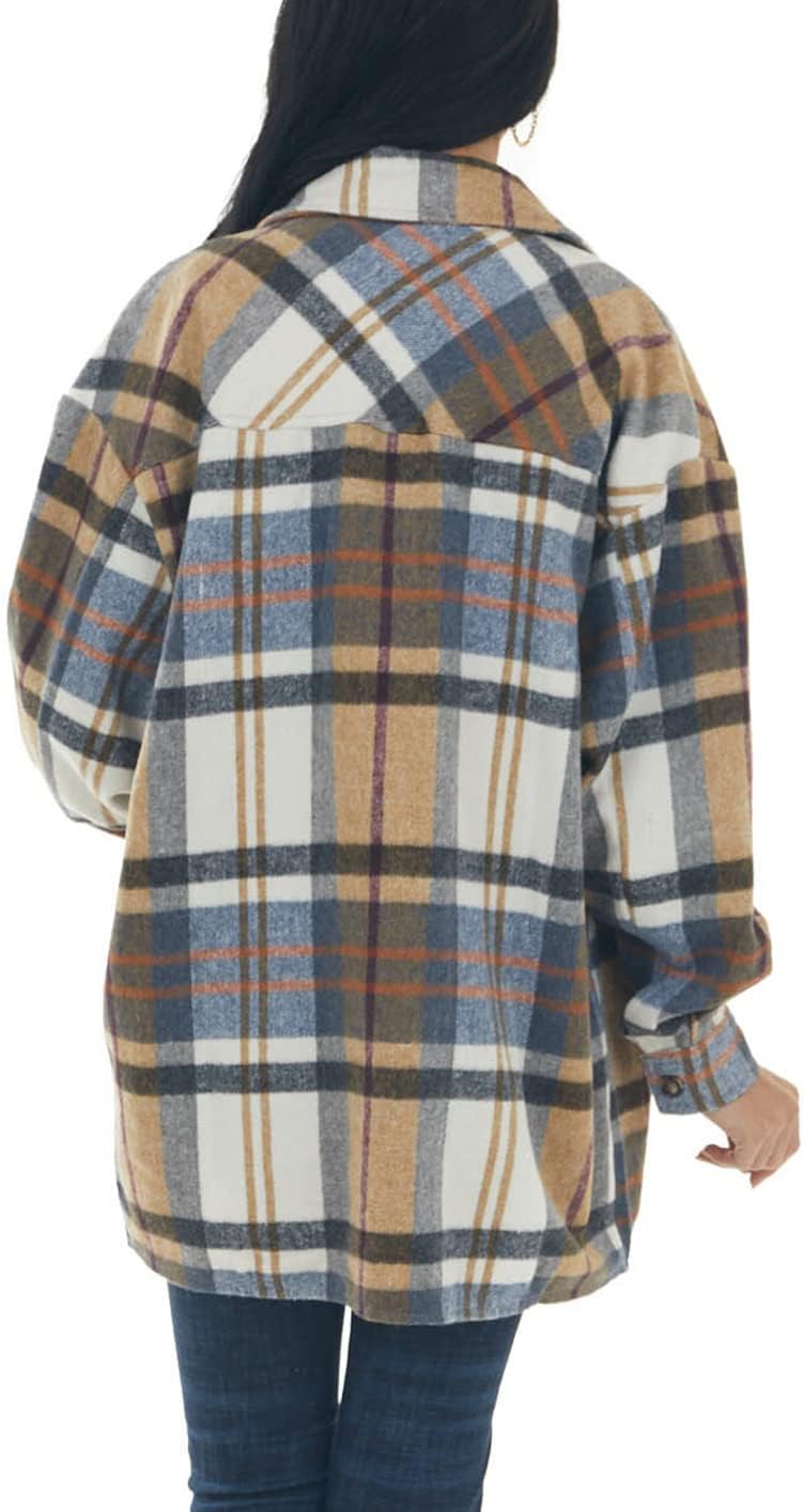 Women Corduroy Shirts Casual Long Sleeve Button Down Blouses Top - Picture 53 of 105