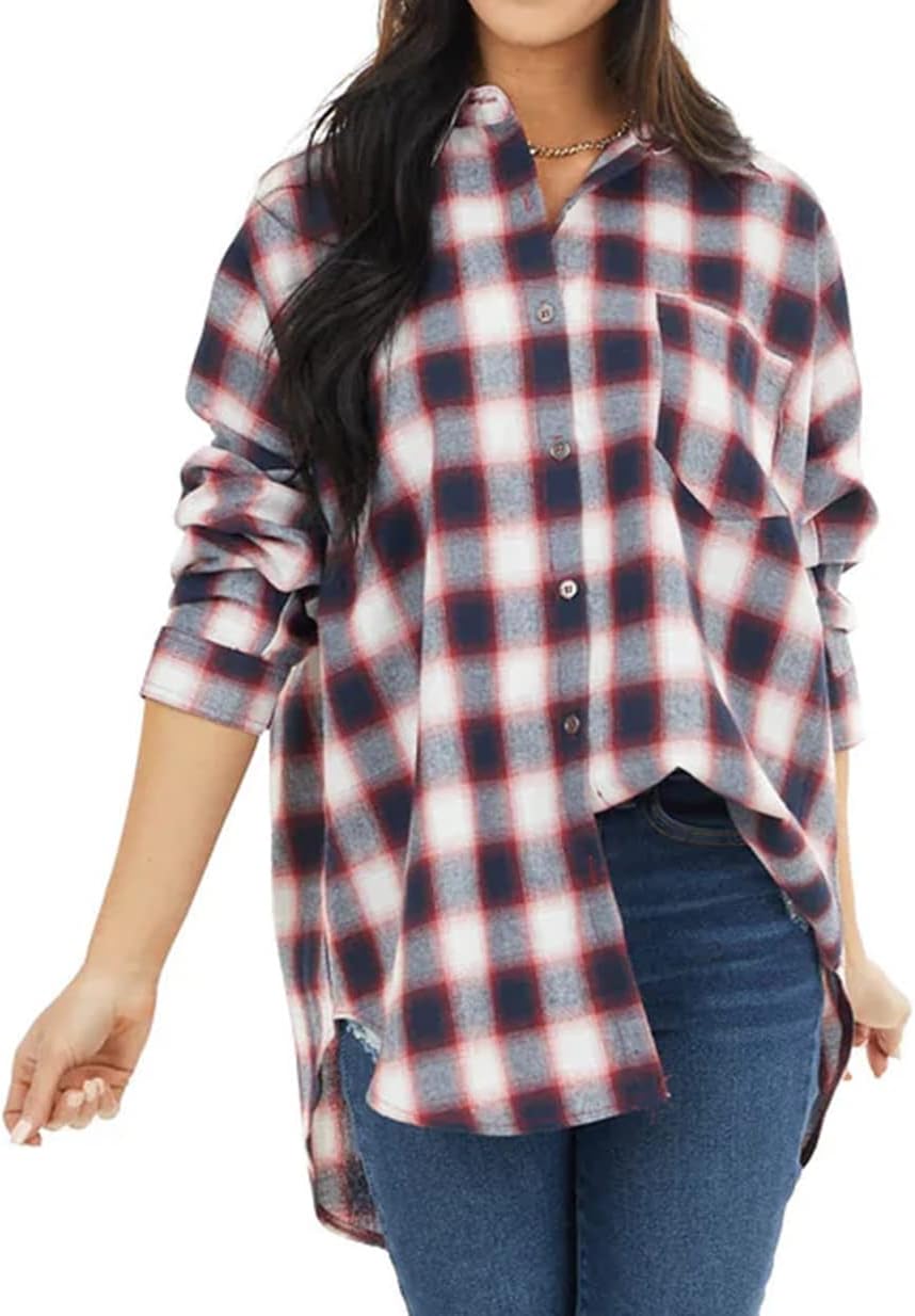 Women Corduroy Shirts Casual Long Sleeve Button Down Blouses Top - Picture 55 of 105