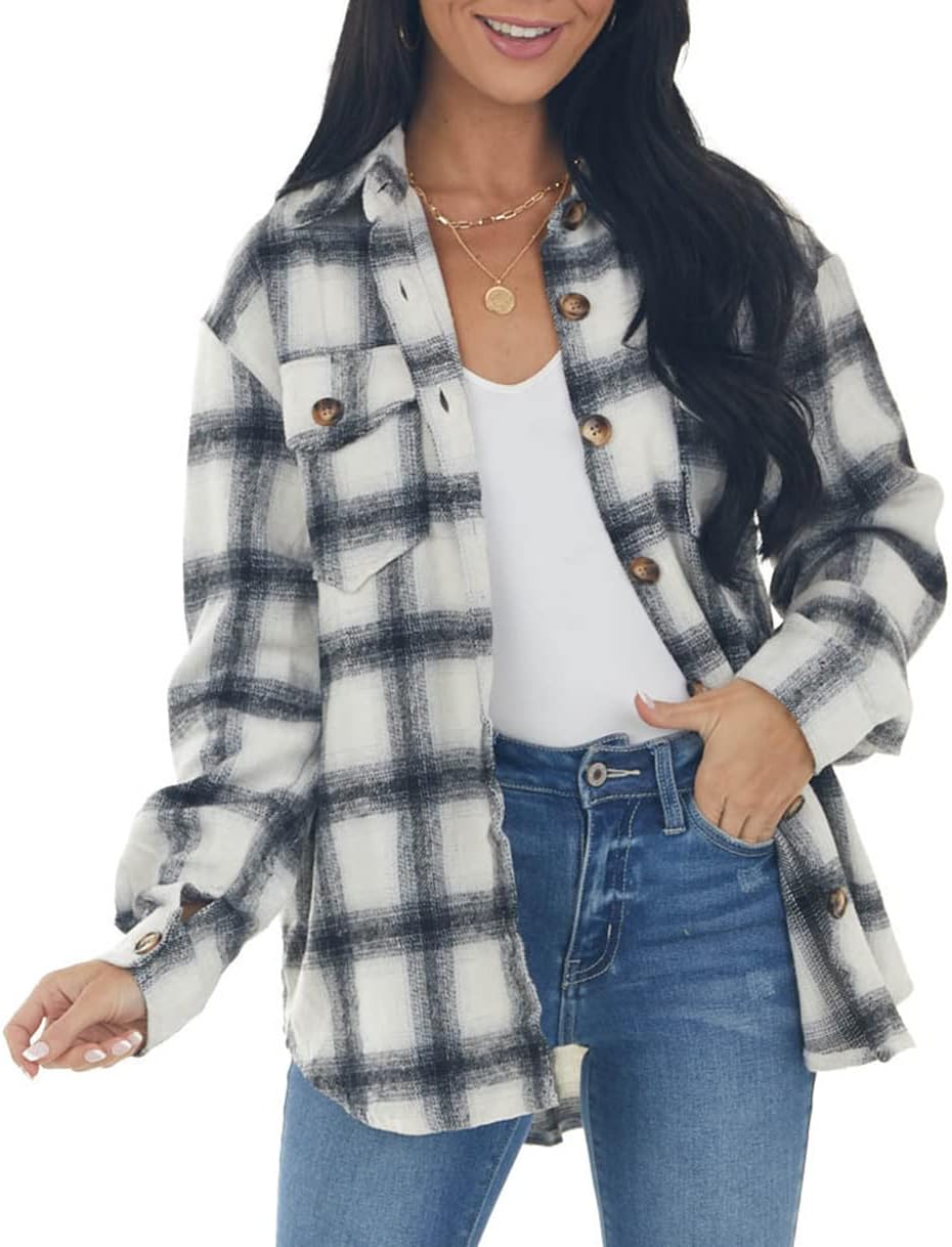 Women Corduroy Shirts Casual Long Sleeve Button Down Blouses Top - Picture 64 of 105