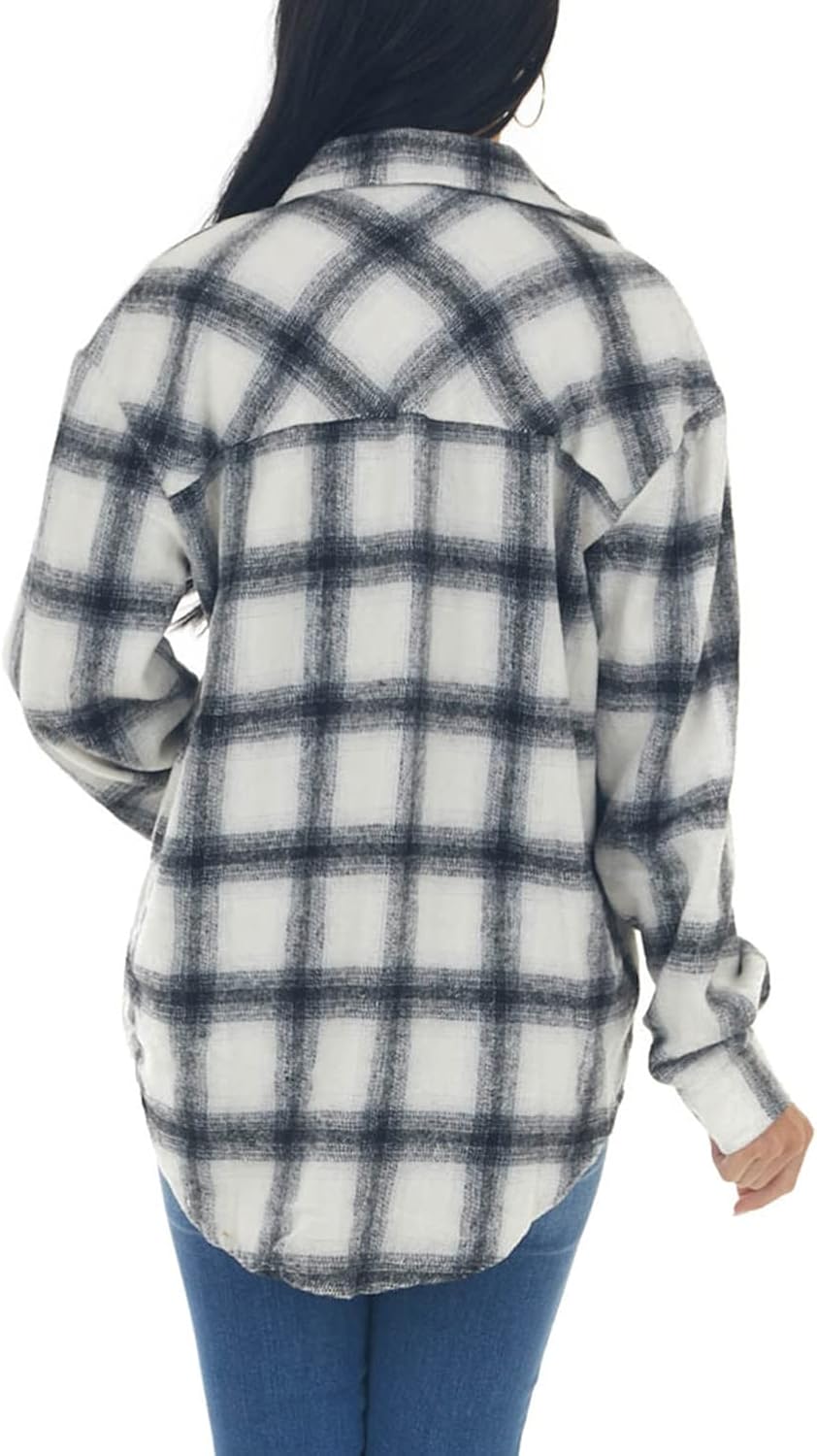 Women Corduroy Shirts Casual Long Sleeve Button Down Blouses Top - Picture 65 of 105