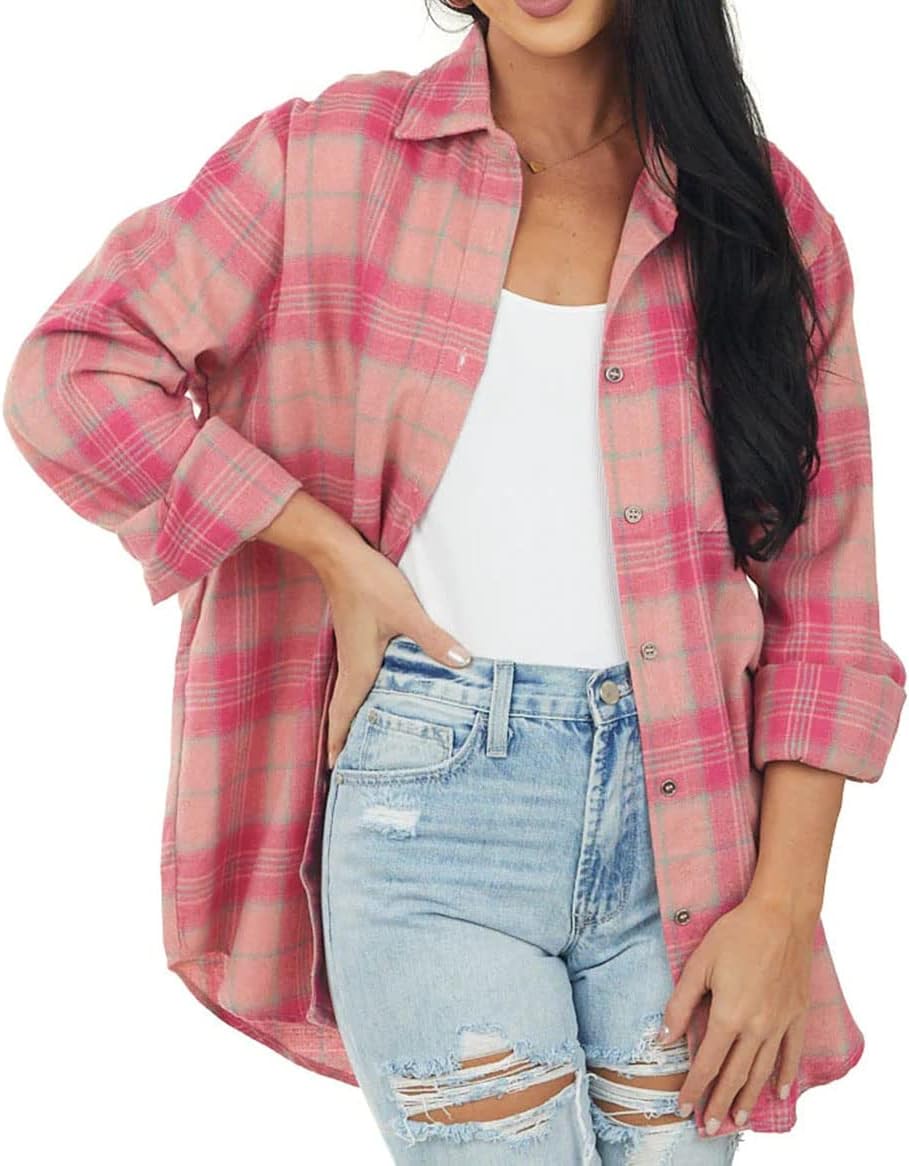 Women Corduroy Shirts Casual Long Sleeve Button Down Blouses Top - Picture 67 of 105