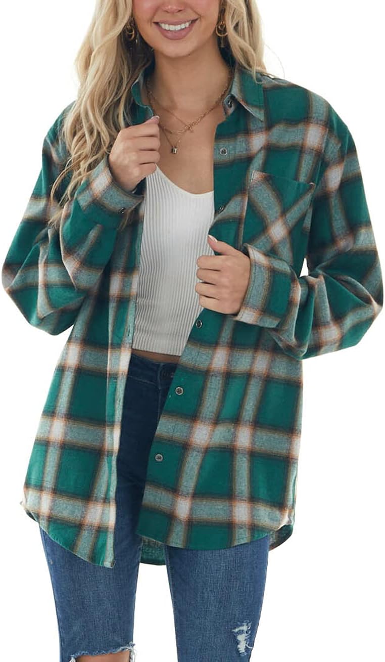 Women Corduroy Shirts Casual Long Sleeve Button Down Blouses Top - Picture 71 of 105