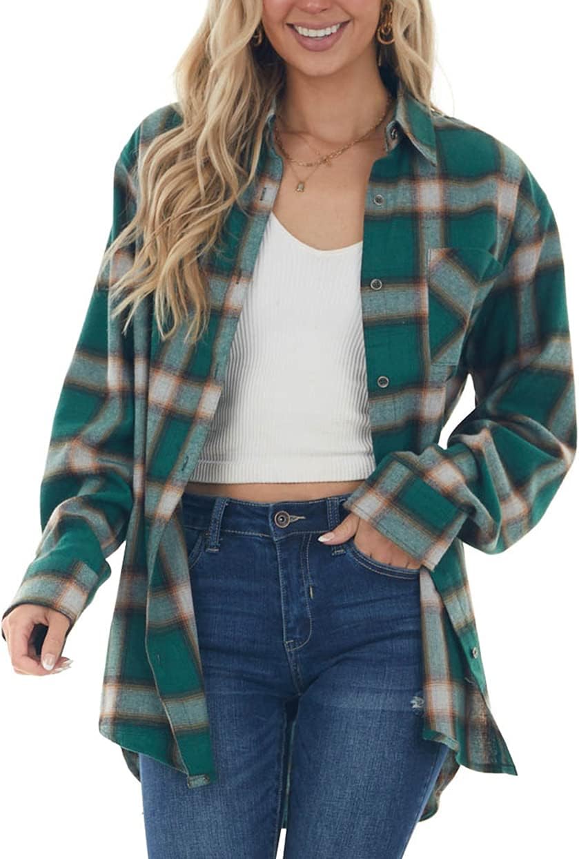 Women Corduroy Shirts Casual Long Sleeve Button Down Blouses Top - Picture 72 of 105