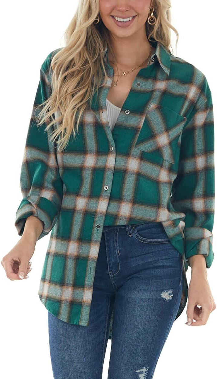 Women Corduroy Shirts Casual Long Sleeve Button Down Blouses Top - Picture 73 of 105