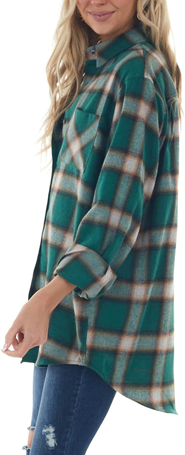 Women Corduroy Shirts Casual Long Sleeve Button Down Blouses Top - Picture 74 of 105