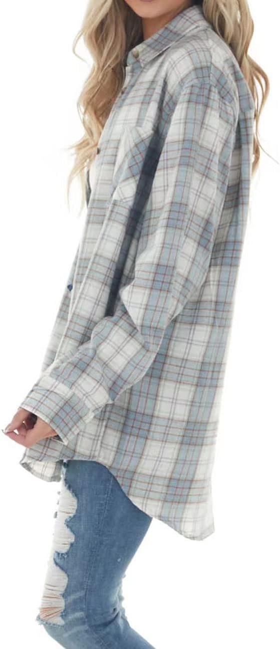 Women Corduroy Shirts Casual Long Sleeve Button Down Blouses Top - Picture 80 of 105