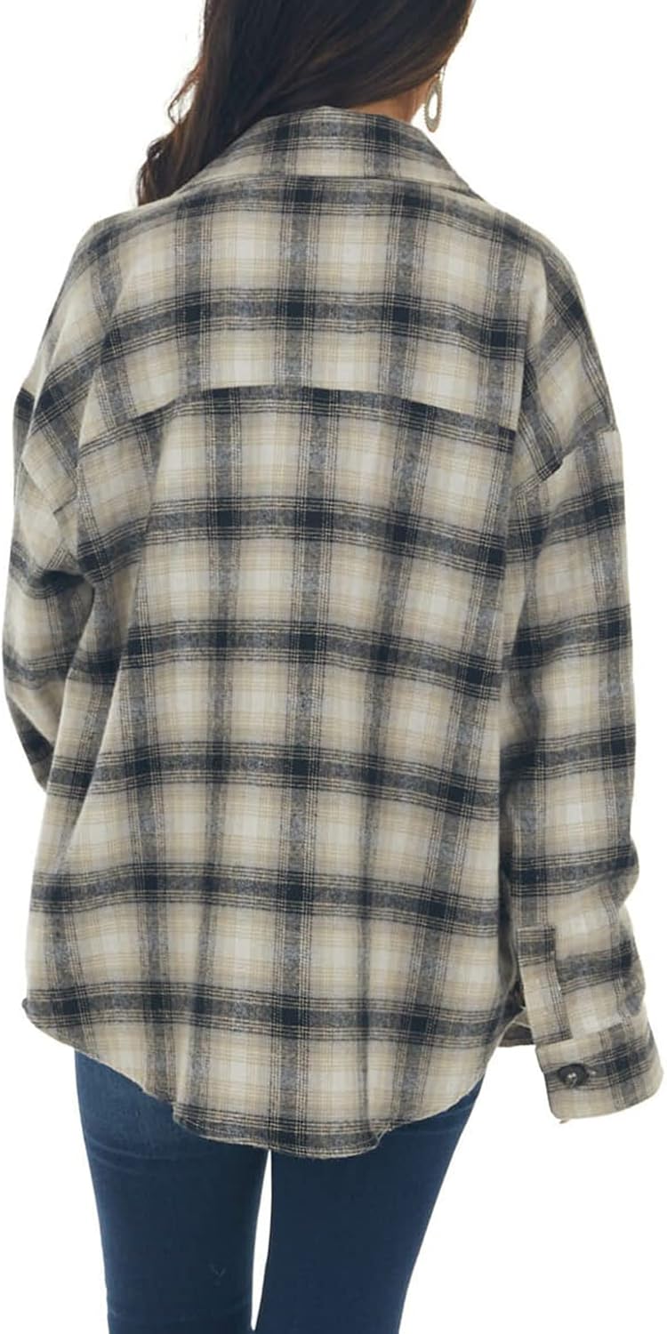 Women Corduroy Shirts Casual Long Sleeve Button Down Blouses Top - Picture 104 of 105