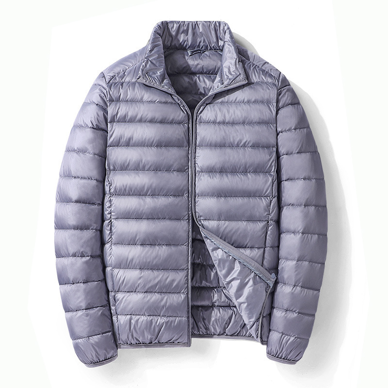 Men's Jacket Lightweight Down-cotton Jacket Padded Short Thin Casual Warm Coat - Picture 26 of 34
