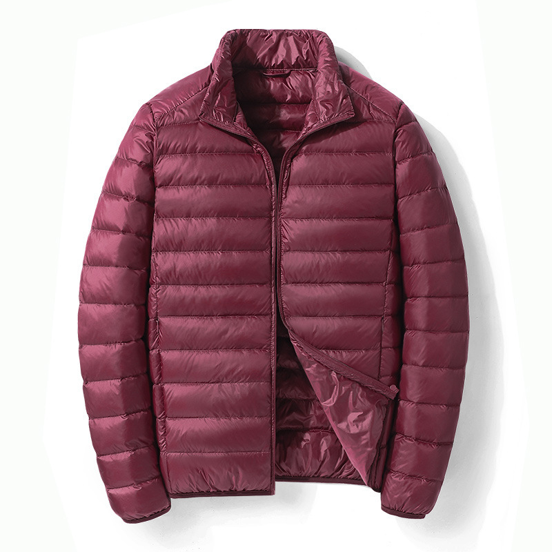 Men's Jacket Lightweight Down-cotton Jacket Padded Short Thin Casual Warm Coat - Picture 28 of 34