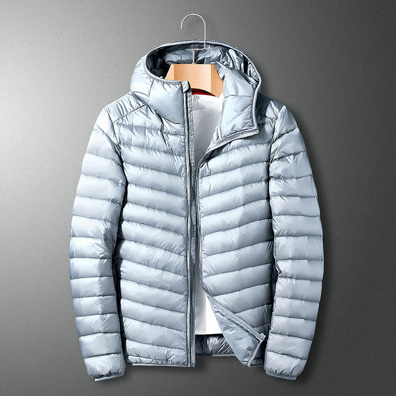 Men's Jacket Lightweight Down-cotton Jacket Padded Short Thin Casual Warm Coat - Picture 31 of 34