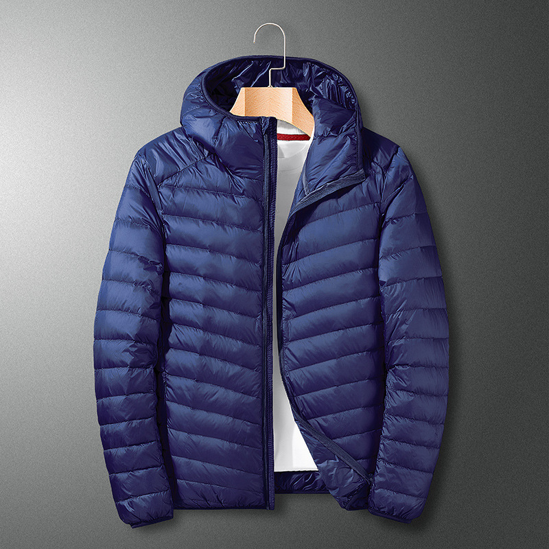 Men's Jacket Lightweight Down-cotton Jacket Padded Short Thin Casual Warm Coat - Picture 32 of 34