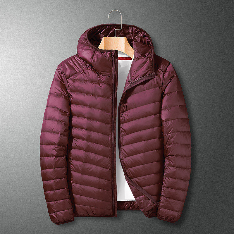 Men's Jacket Lightweight Down-cotton Jacket Padded Short Thin Casual Warm Coat - Picture 33 of 34