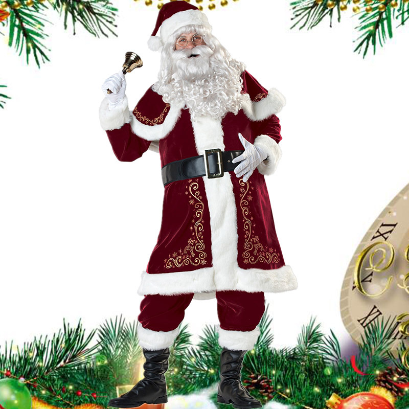 Christmas Santa Claus Cosplay Adult Costume Fancy Dress Party Suit Outfit Xmas
