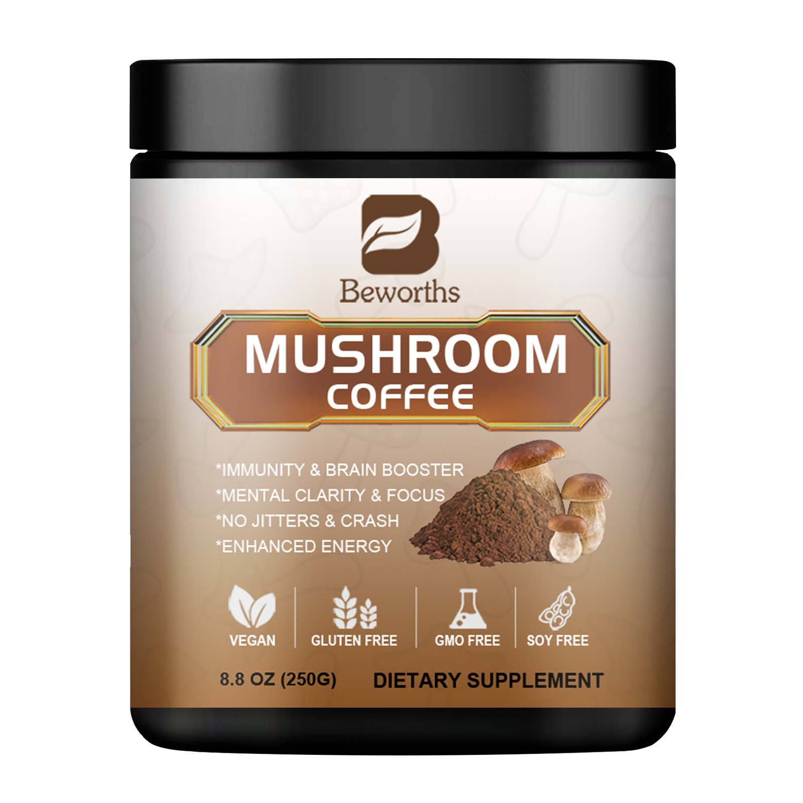 Mushroom Coffee Organic Lions Mane Immunity & Brain Booster 22/38/80 Servings