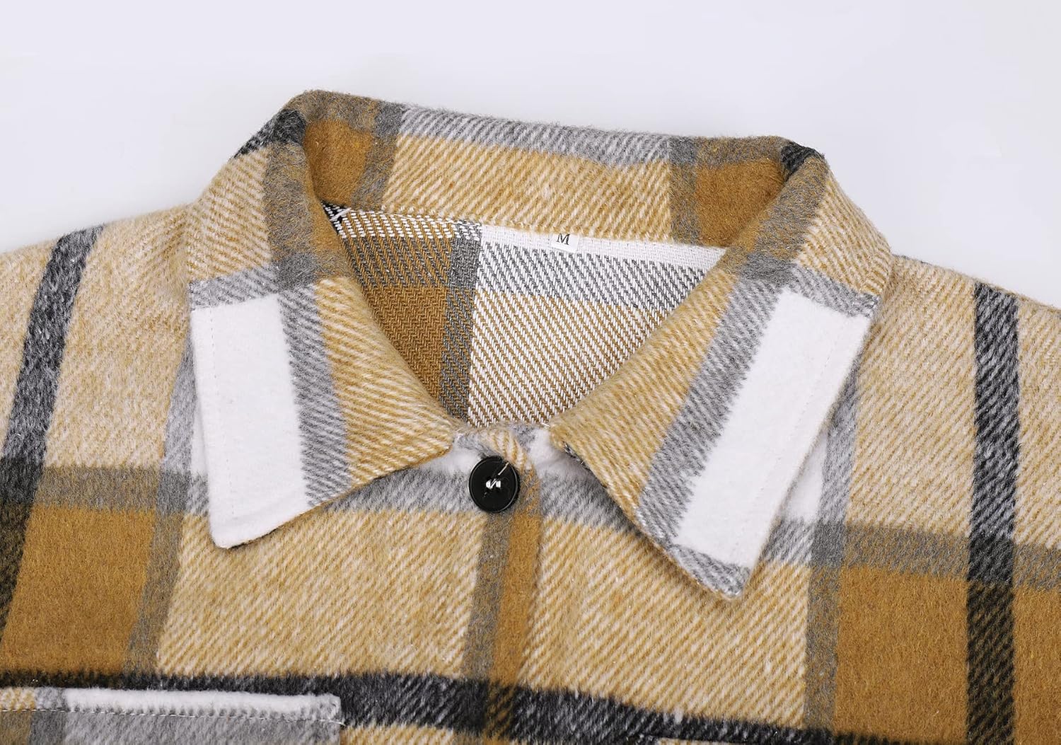 Women's Flannel Plaid Shacket Long Sleeve Button Down Shirts Jacket Coats - Picture 76 of 146