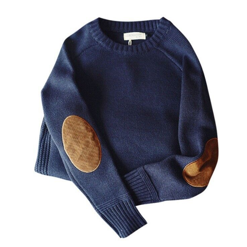 Men's College Style Patchwork Oversized Pullover Sweater Knit Winter Jumper