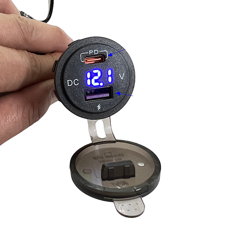 Auto Dual USB C Steckdose 3.0 QC PD 12V Einbau Buchse KFZ Ladegerät Voltmeter - Bild 11 von 18