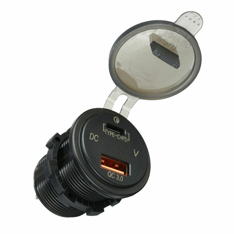 Auto Dual USB C Steckdose 3.0 QC PD 12V Einbau Buchse KFZ Ladegerät Voltmeter - Bild 17 von 18