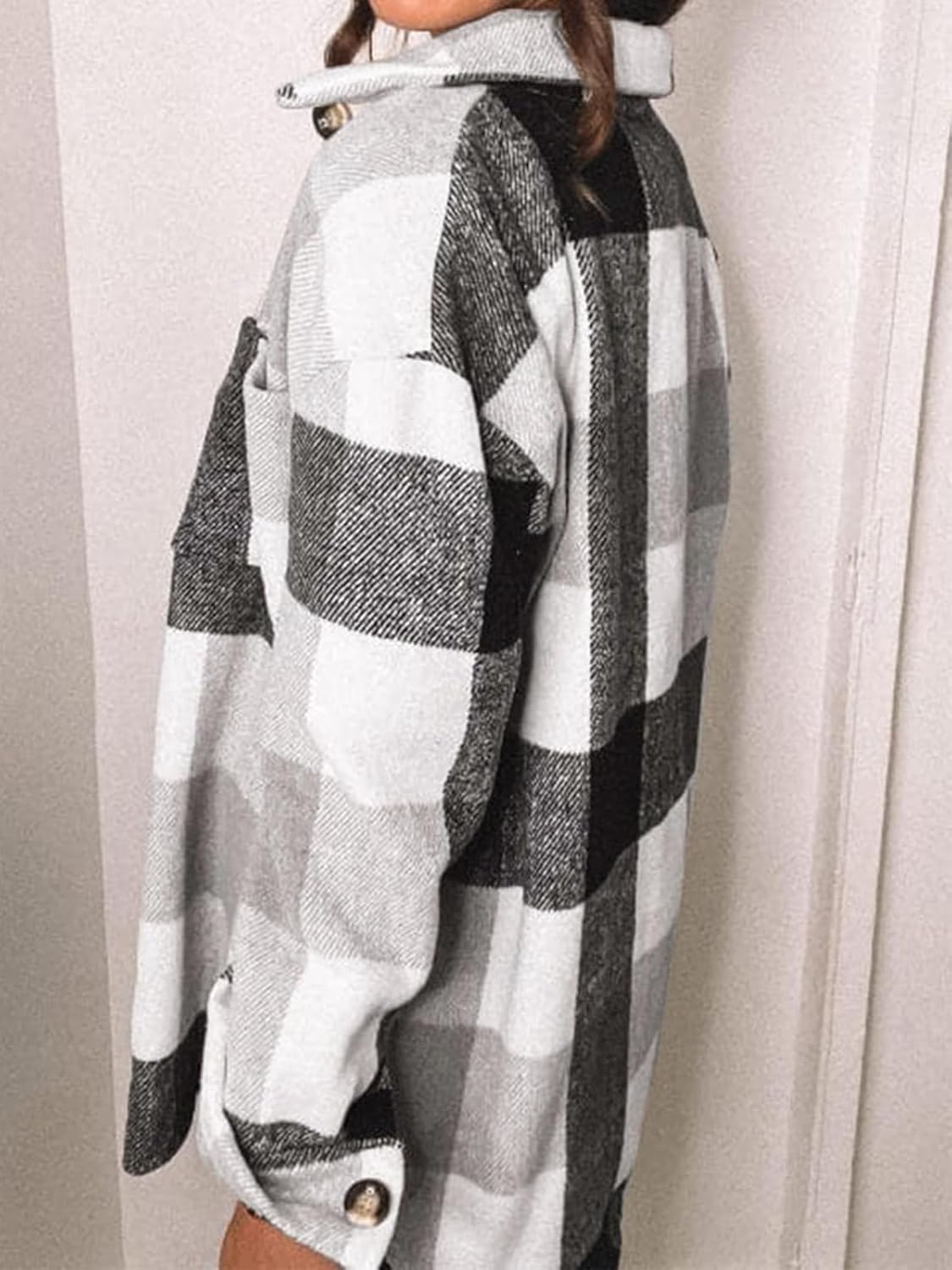 Women's Flannel Shacket - Plaid Button Down Long Sleeve Jacket for Fall Winter - Picture 59 of 179
