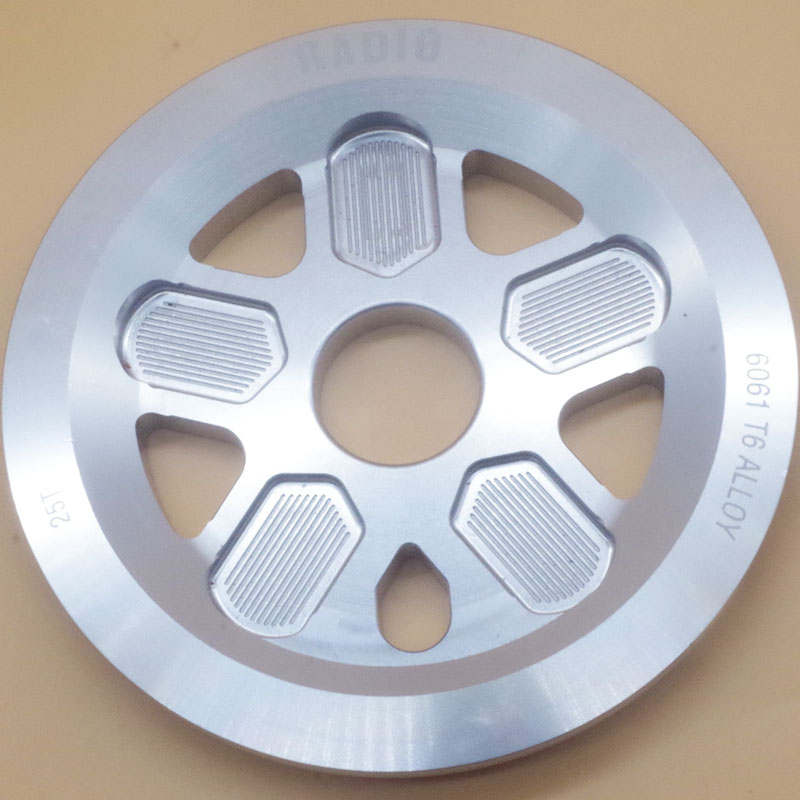 Plato de aleación de aluminio T6 25T para bicicleta de calle BMX con disco de protección dental - Imagen 12 de 12
