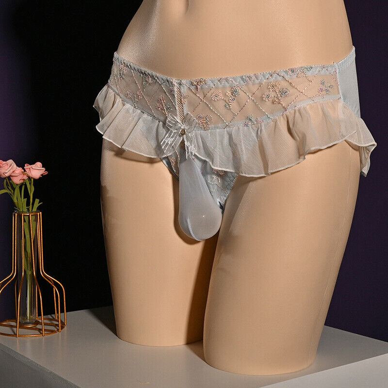 Sexy Dessous-Sissy Pouch Spitzenhöschen Unterwäsche Herren Boxershorts Gay Slips - Bild 16 von 16