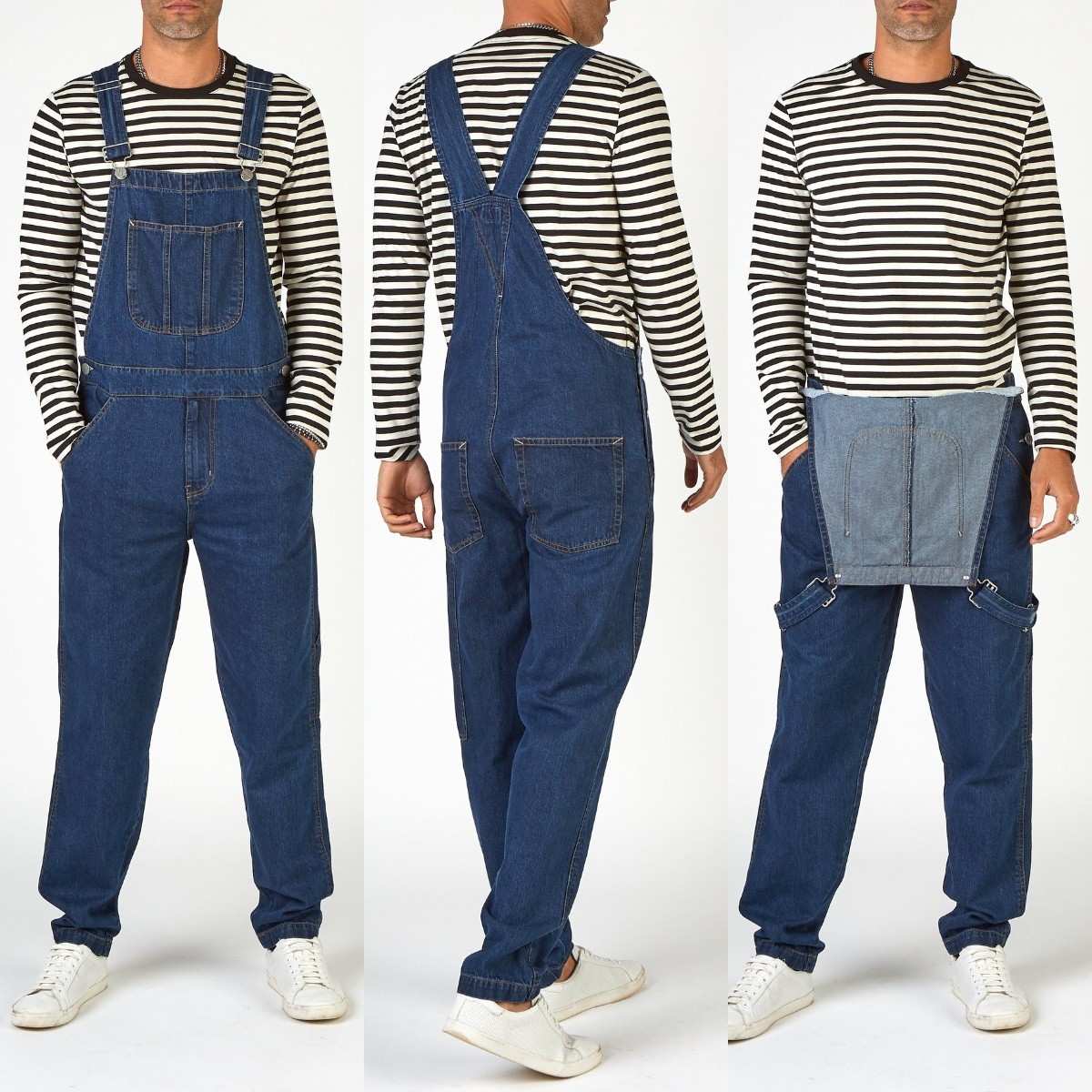 Herren Latz Jeans Hose Overall Denim Latzhose Latzjeans Herrenhose Lang Hosen N