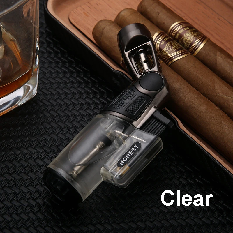 Bendable Windproof Refillable Torch Gas Visible Blue Jet Fla