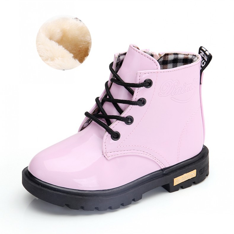 Kids Winter Warm Ankle Snow Boots Boys Girls Chelsea Fur Lined Toddler Shoes UK - Picture 15 of 17