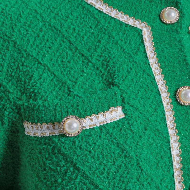 Women's Casual Cardigans Chunky Short Cardigan Pearl Button Long Sleeved Sweater - Picture 33 of 72
