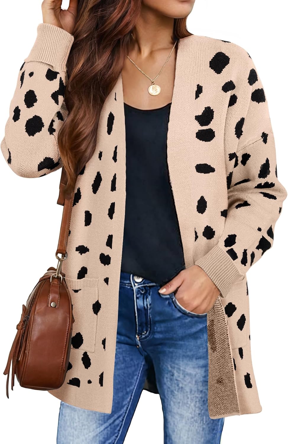 Womens Fall Winter Long Sleeves Open Front Knitted Sweater Cardigan Coat Outwear - Picture 34 of 148
