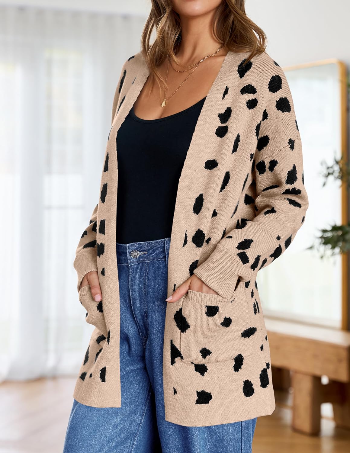 Womens Fall Winter Long Sleeves Open Front Knitted Sweater Cardigan Coat Outwear - Picture 35 of 148