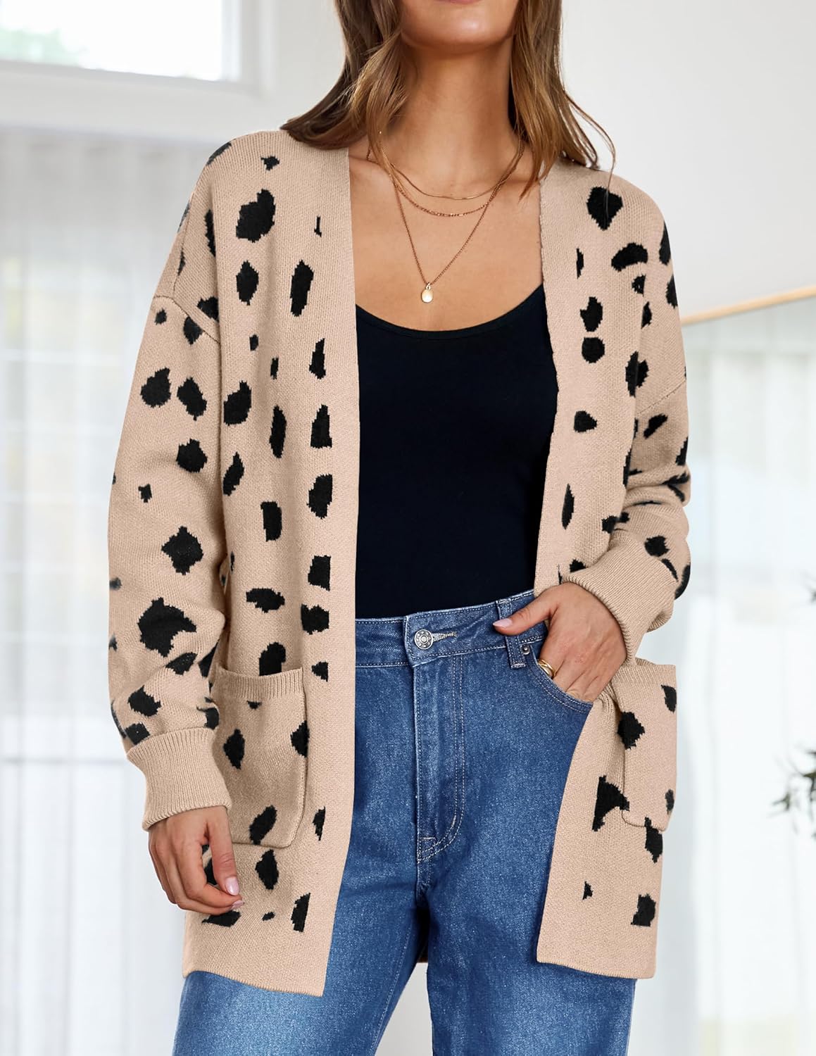 Womens Fall Winter Long Sleeves Open Front Knitted Sweater Cardigan Coat Outwear - Picture 38 of 148