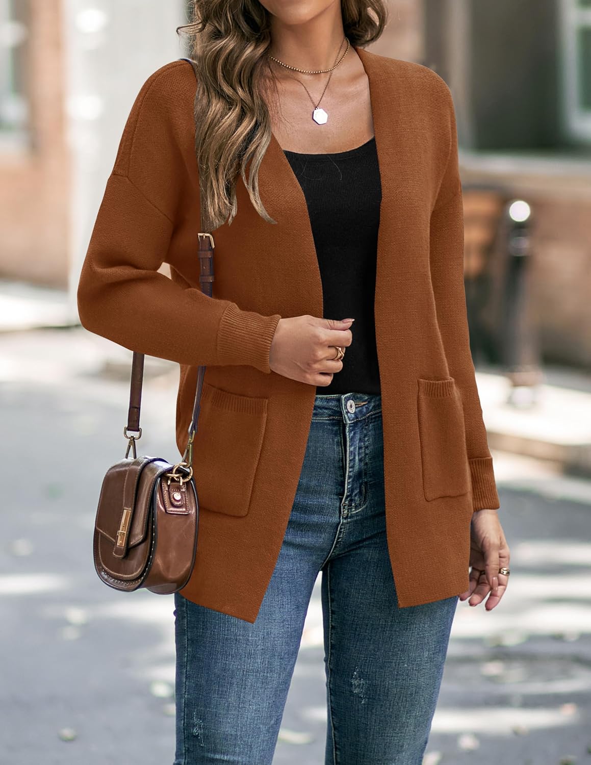 Womens Fall Winter Long Sleeves Open Front Knitted Sweater Cardigan Coat Outwear - Picture 46 of 148