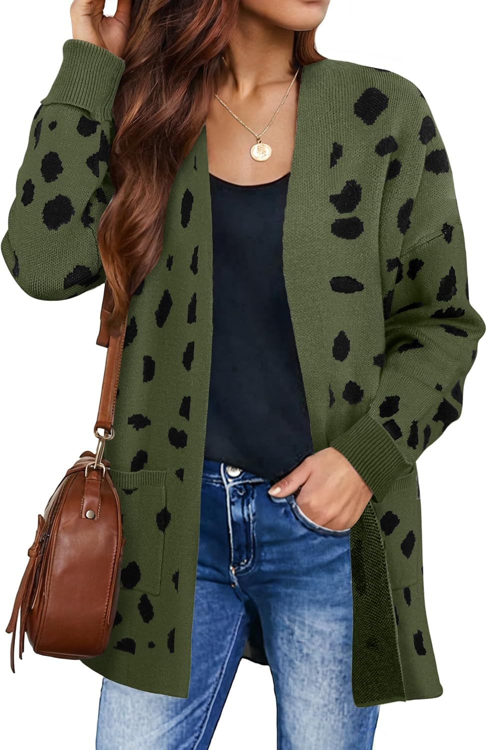 Womens Fall Winter Long Sleeves Open Front Knitted Sweater Cardigan Coat Outwear - Picture 53 of 148