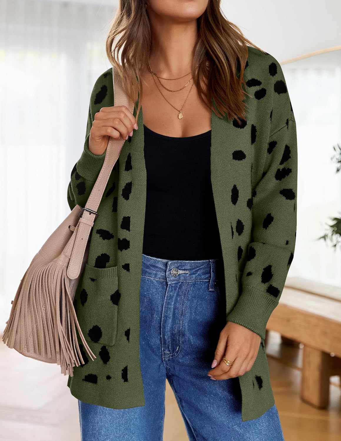 Womens Fall Winter Long Sleeves Open Front Knitted Sweater Cardigan Coat Outwear - Picture 56 of 148