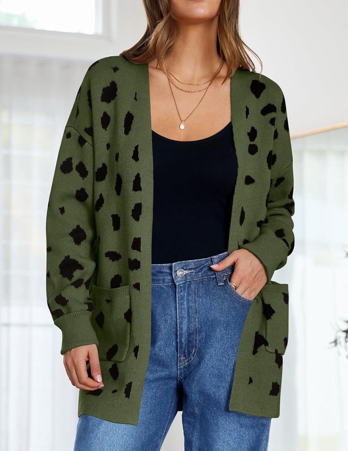 Womens Fall Winter Long Sleeves Open Front Knitted Sweater Cardigan Coat Outwear - Picture 57 of 148