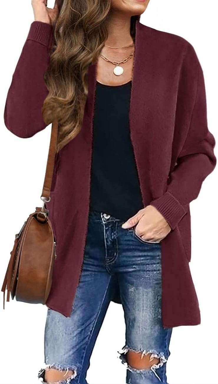 Womens Fall Winter Long Sleeves Open Front Knitted Sweater Cardigan Coat Outwear - Picture 59 of 148